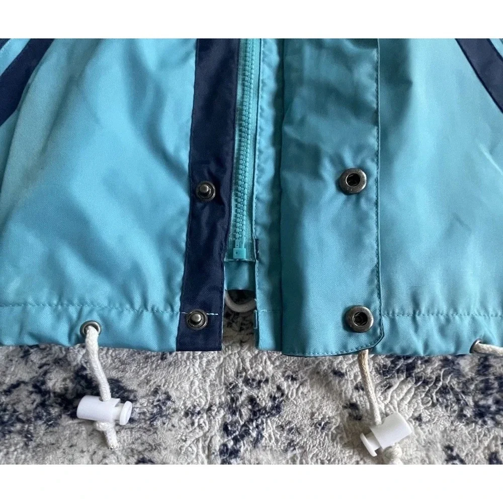 Vintage 90s Colorblock Sailing Jacket Men's‎ M Aqua Navy Windbreaker Zip Lined